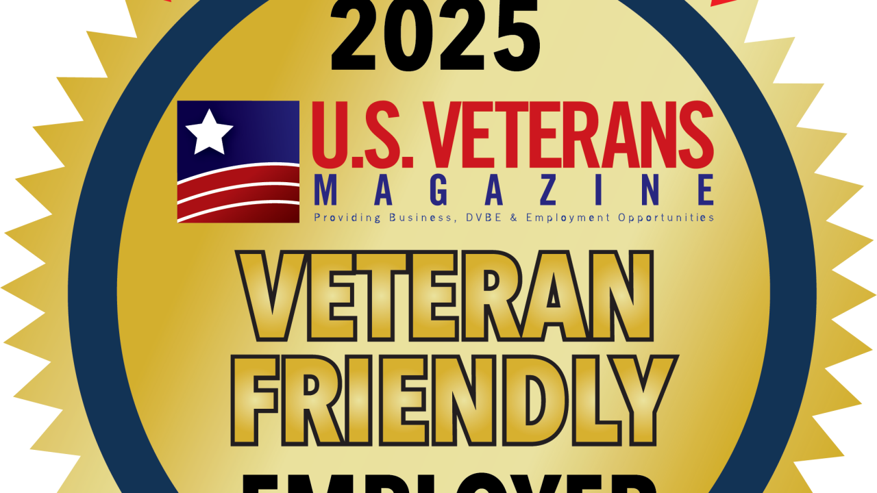 2025 U.S. Veterans Magazine Veteran Friendly Employer logo