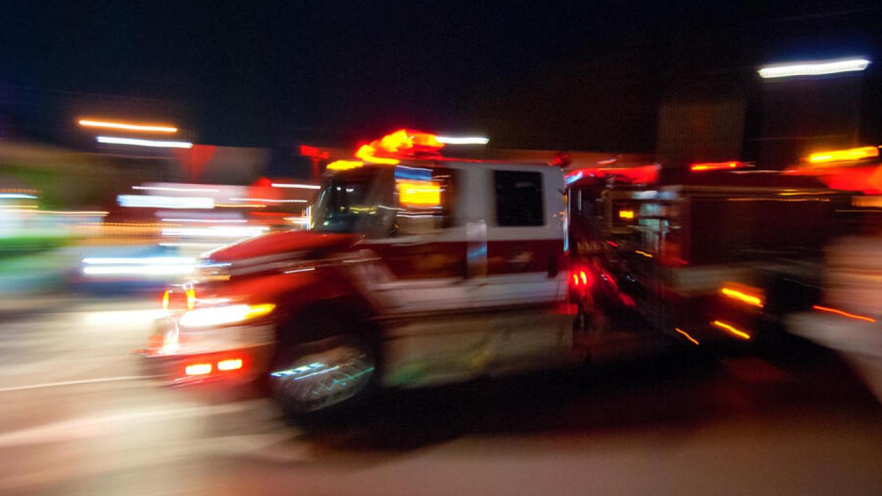 Emergency vehicle in motion