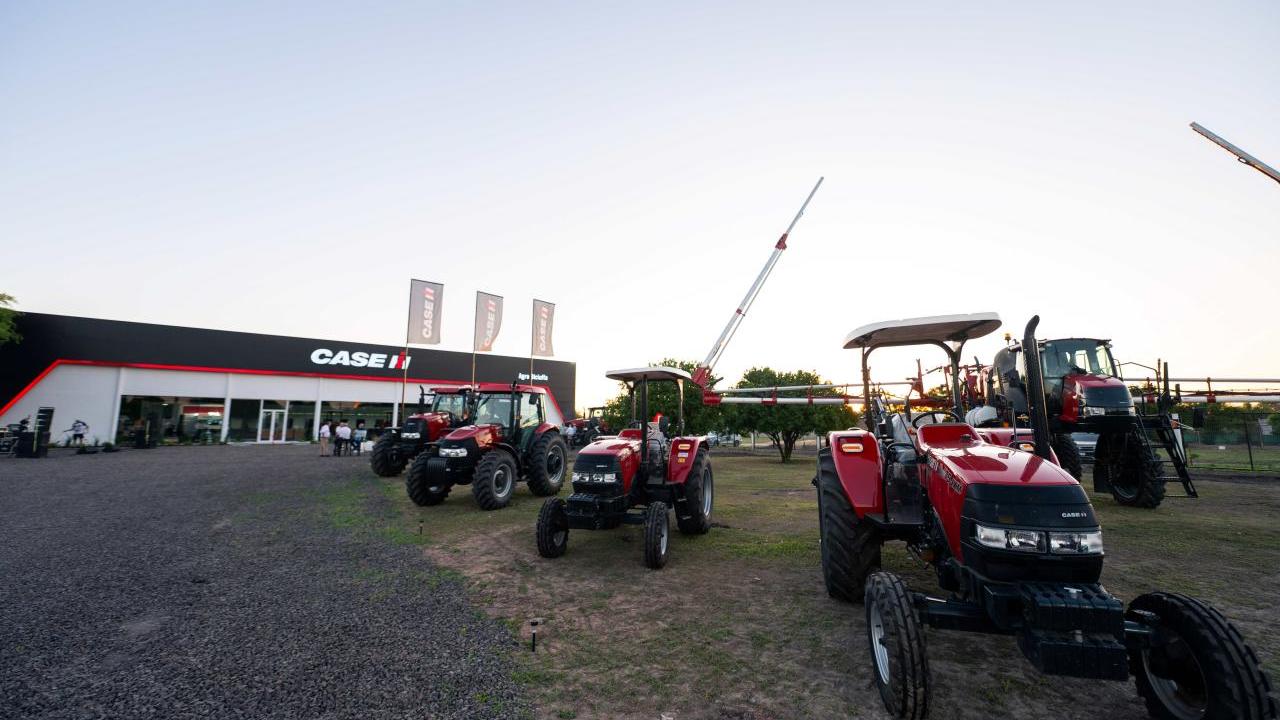 Tractors outside a Case IH dealership