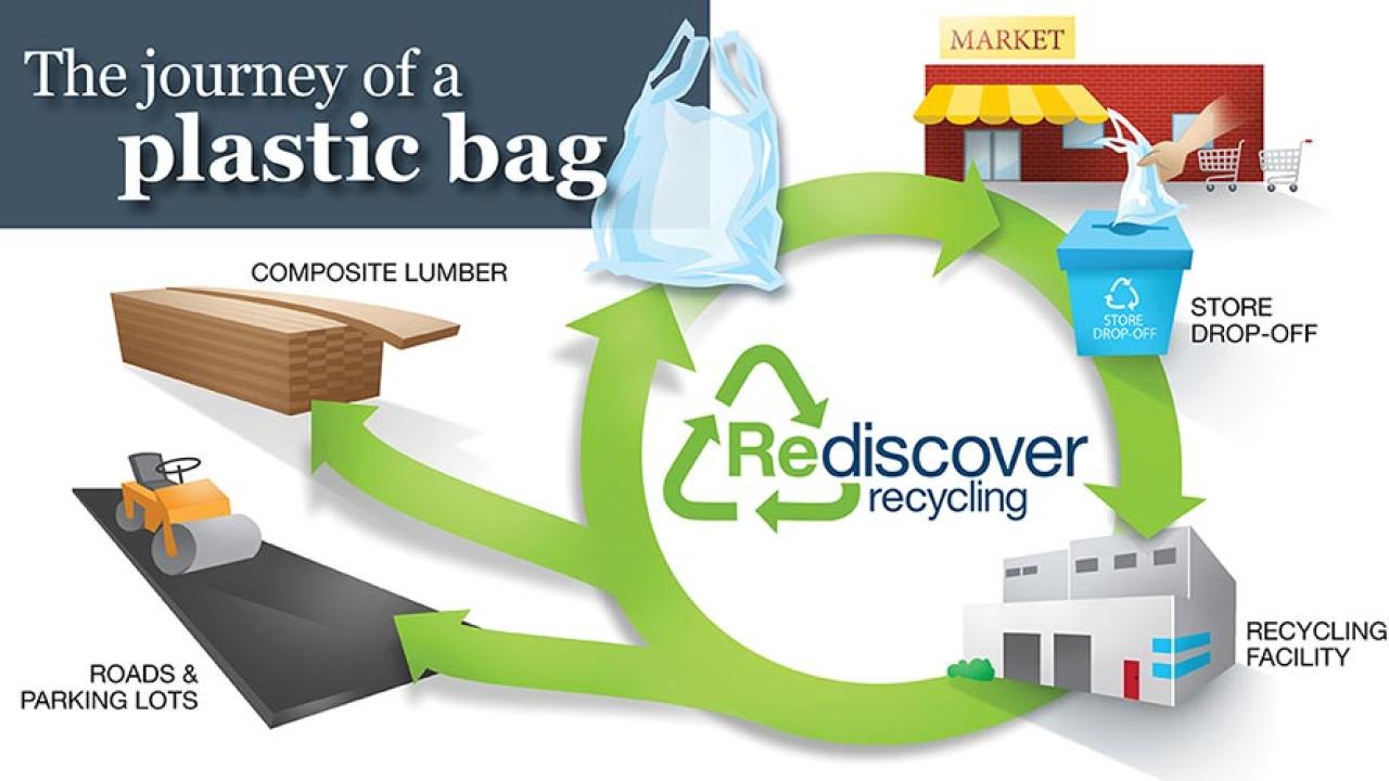 The journey of a plastic bag graphic