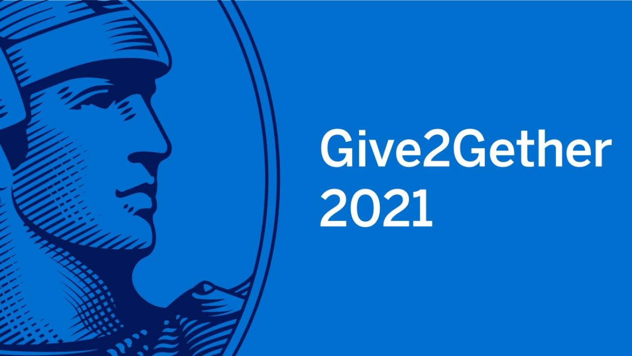 American Express shield with gladiator logo: Give2Gether 2021