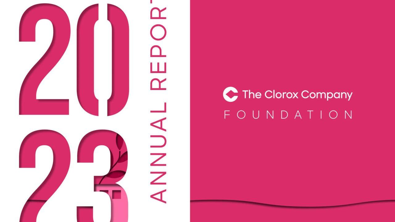 "2023 Annual Report" The Clorox company logo.
