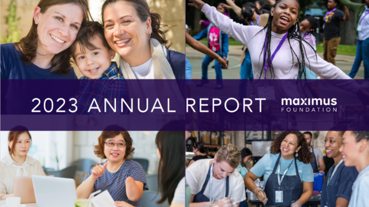 "2023 Annual Report" collage of different people and families.