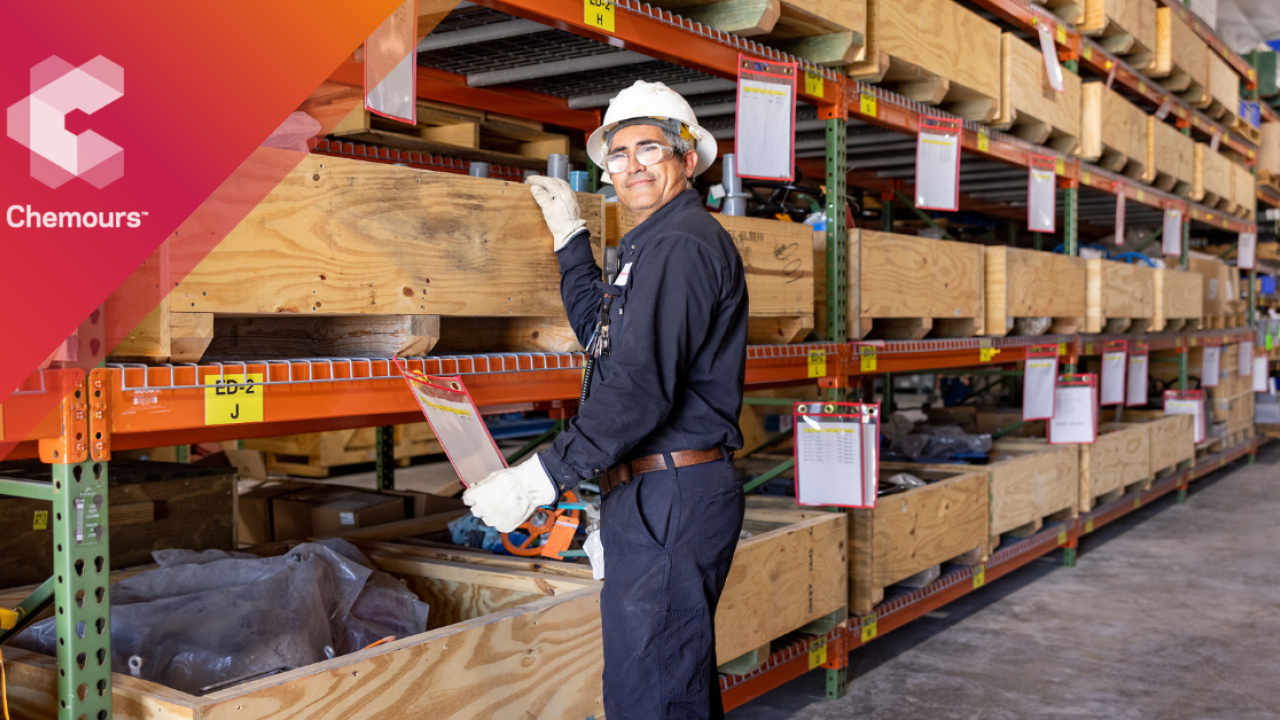 report cover of person in a warehouse