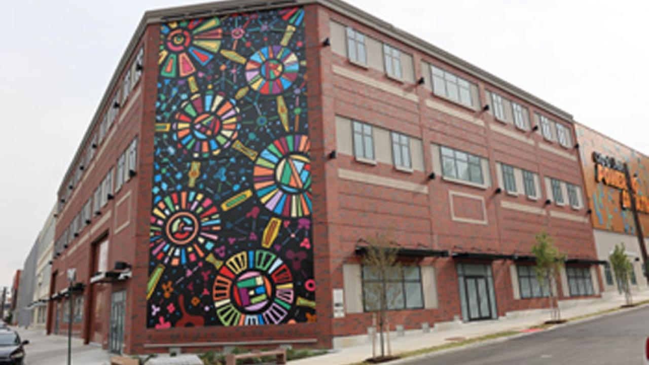 mural at the Orange Heights Switching Station, in Orange, New Jersey