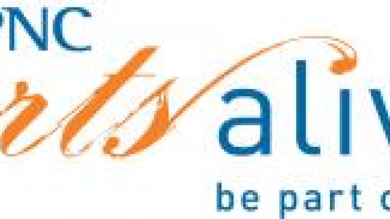 PNC logo and "arts alive be part of art".