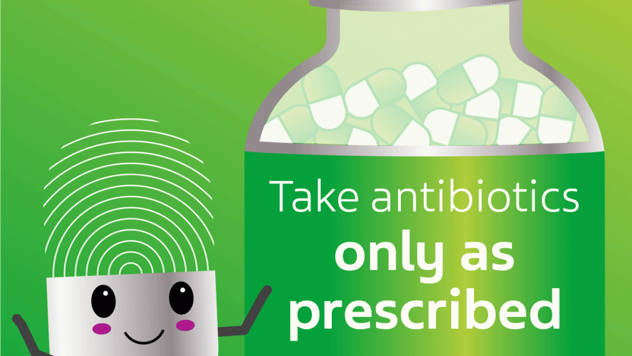 "Take antibiotics only as prescribed) 