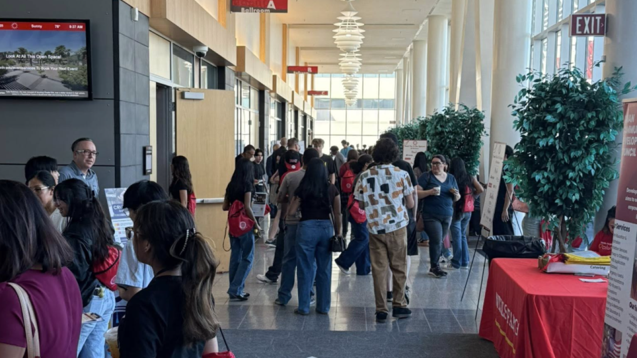 Students inside a building