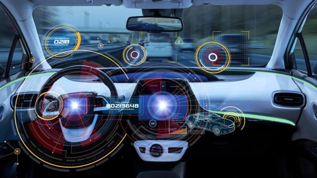 rendition of a high-tech car dashboard