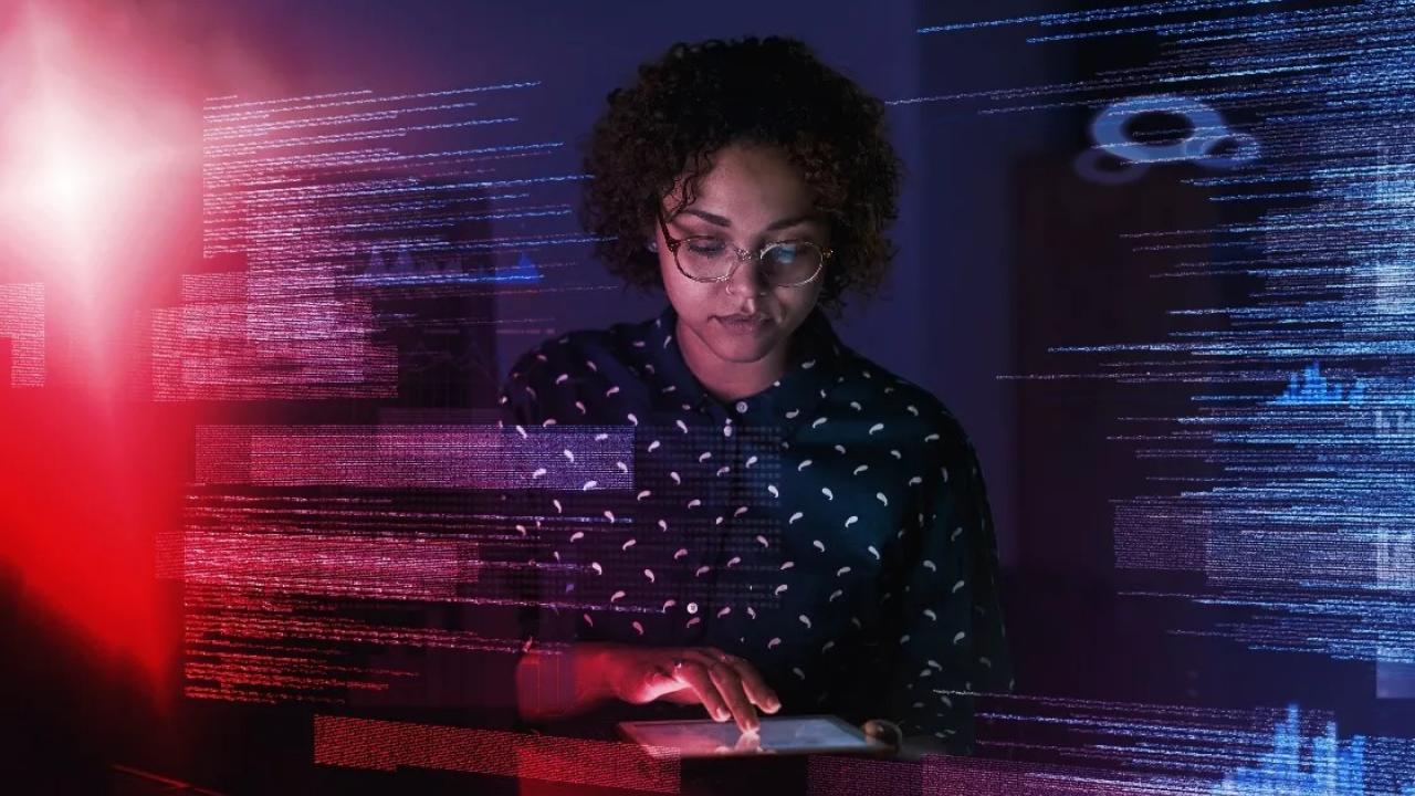 person working on computer