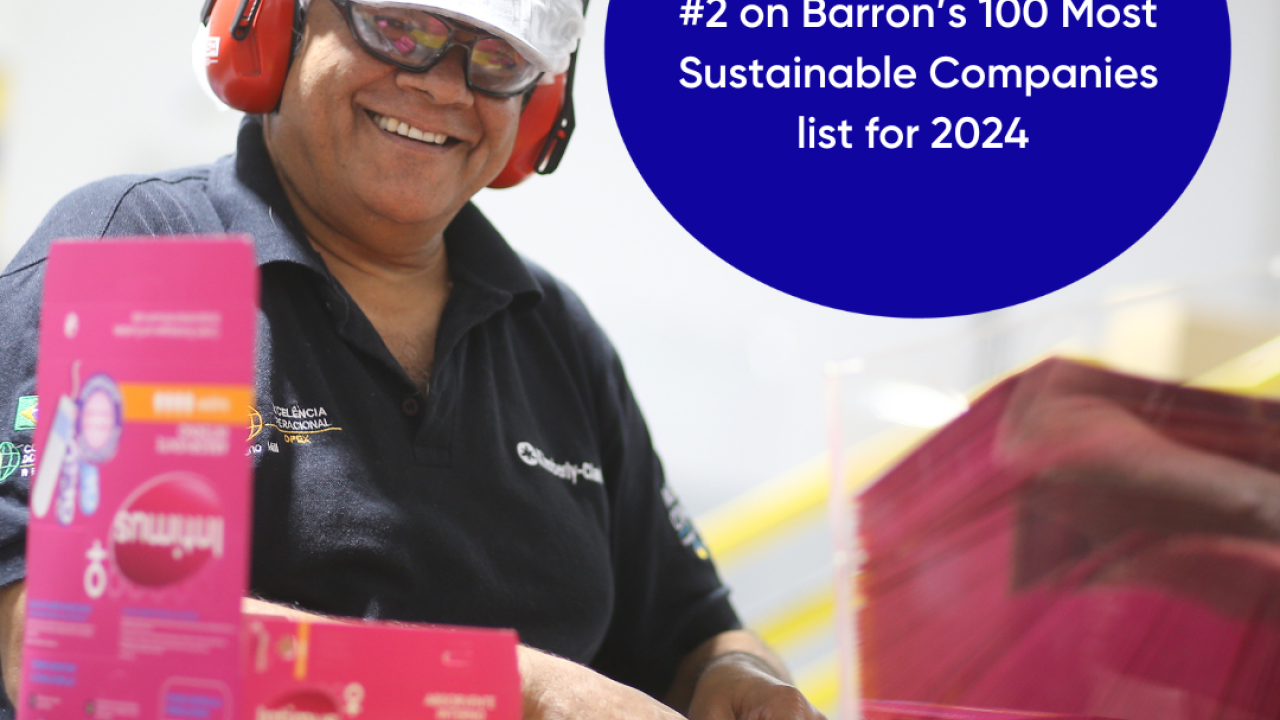 "Kimberly-Clark ranked #2 on Barron's 100 Most sustainable Companies list for 2024"