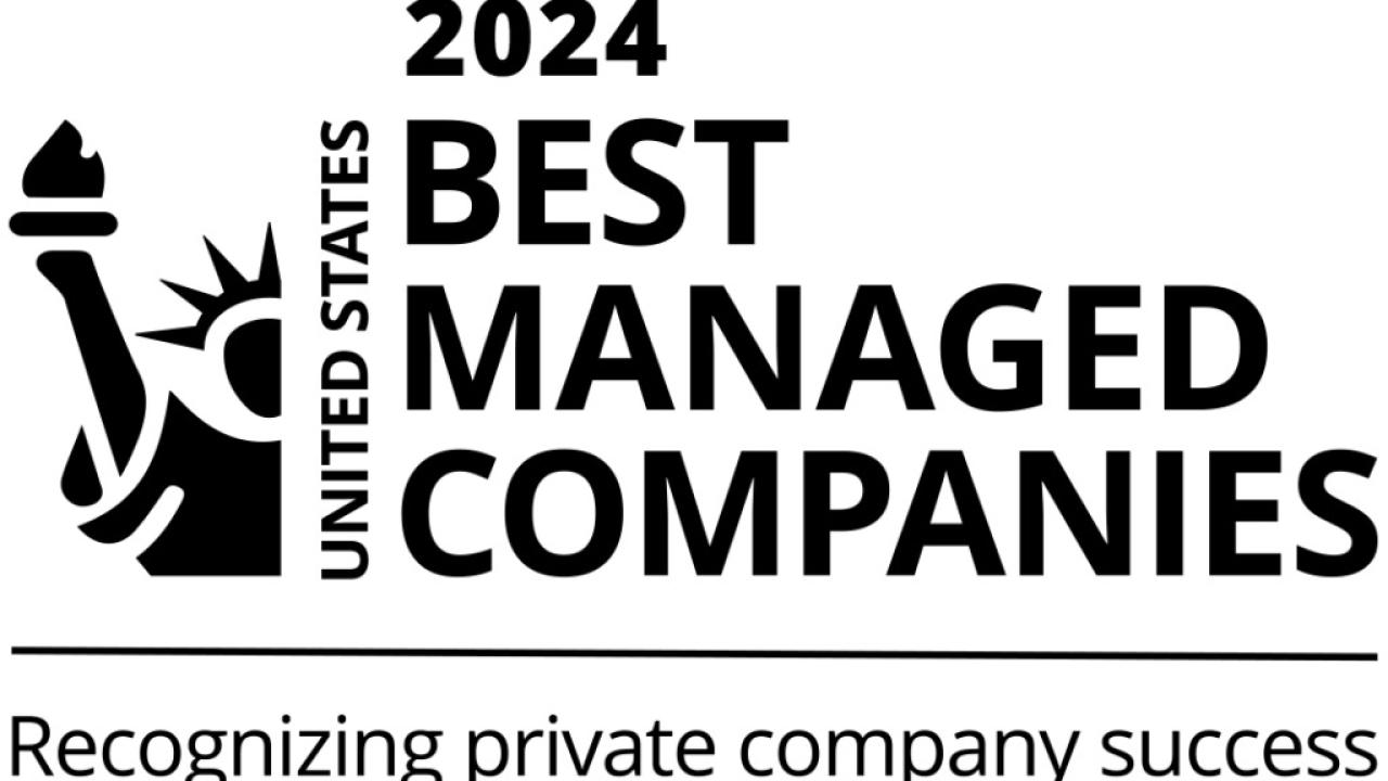 "2024 United States Best Managed Companies. Recognizing private company success" badge.