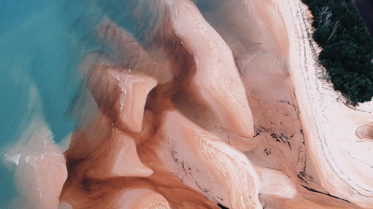 abstract representation of water and soil