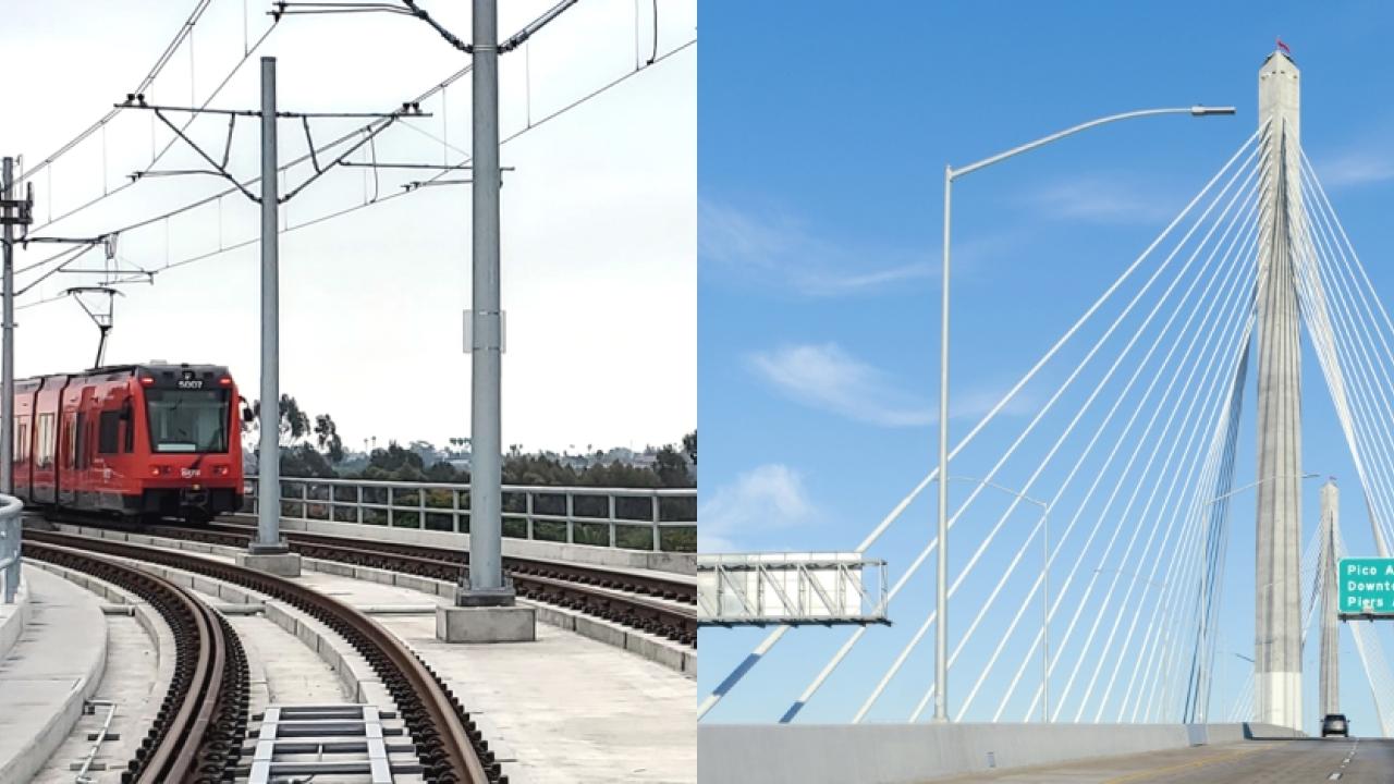 Trolley and Bridge pictured together