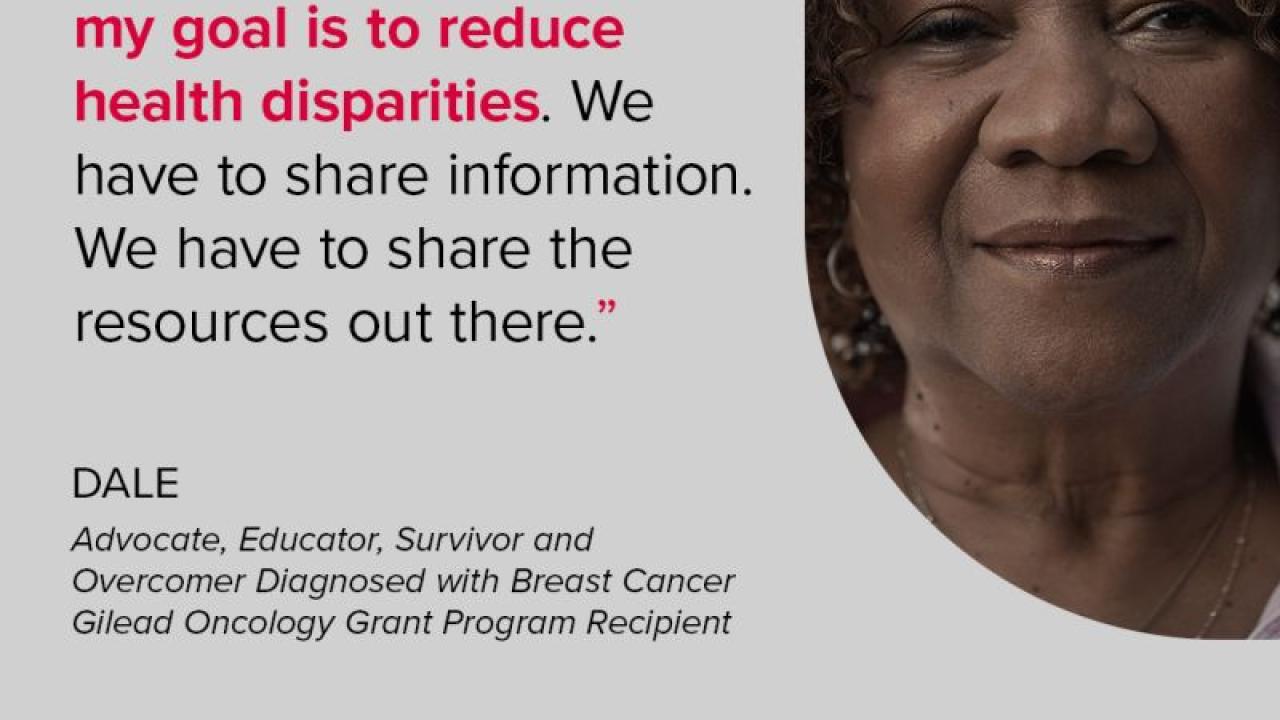 "As a community leader, my goal is to reduce health disparities. We have to share information. We have to share the resources out there."