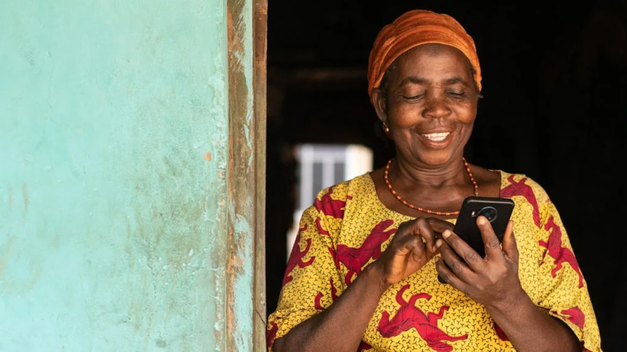 A person using a cell phone