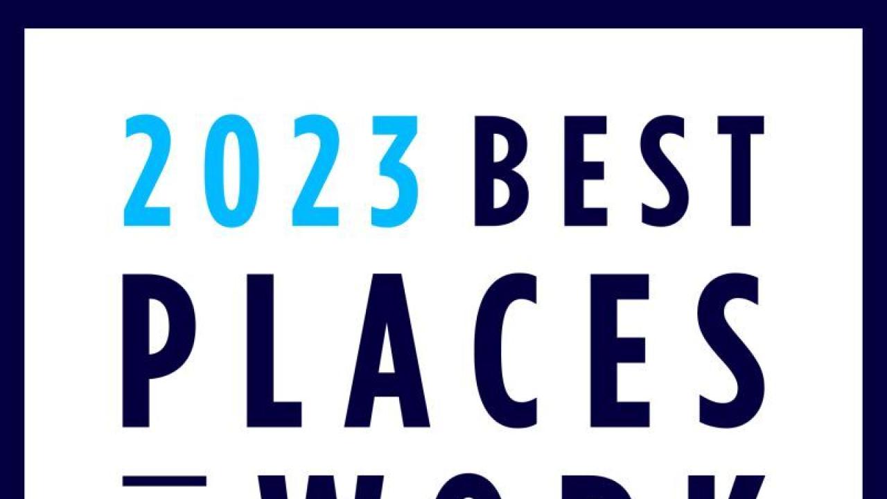Logo for BuiltIn  and "2023 Best Places to Work" badge.