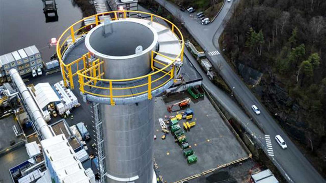 Carbon capture plant at Heidelberg Materials’ cement facility in Brevik, Norway.