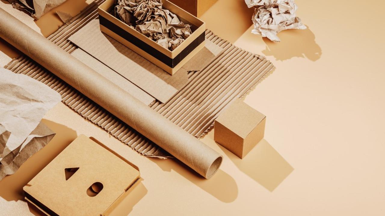 Pieces of cardboard packaging