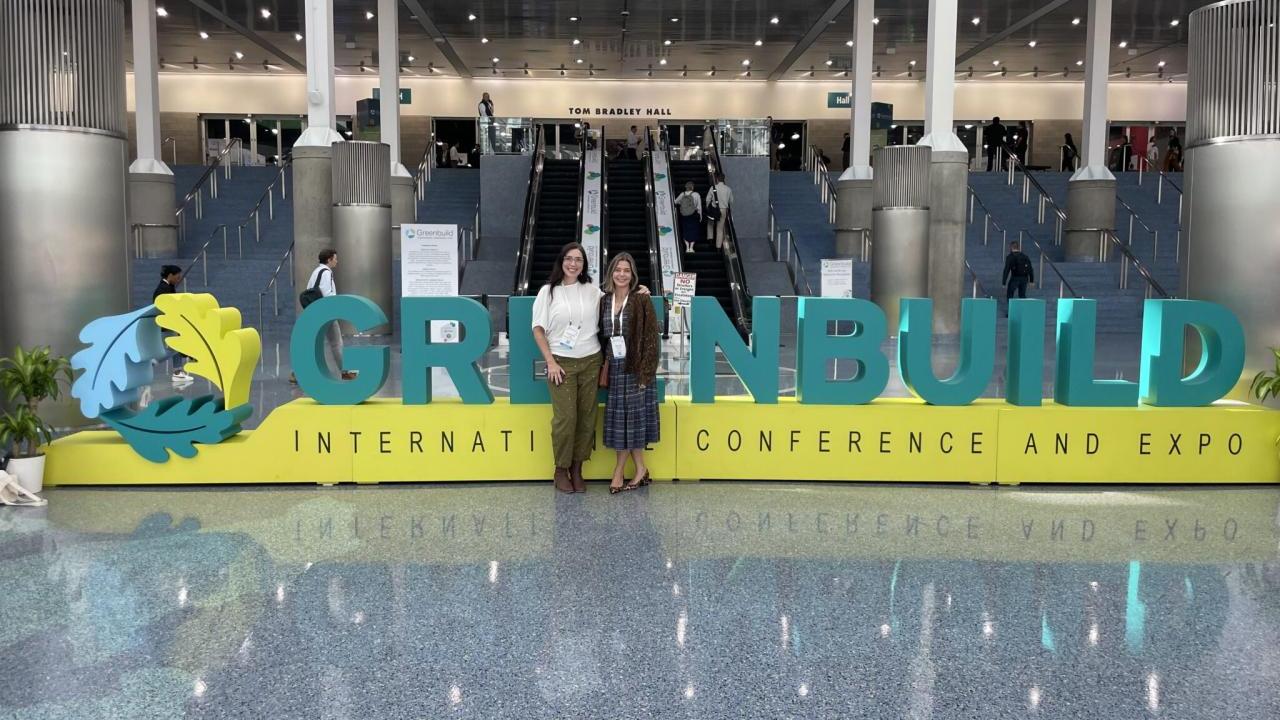Rachel Lincoln Sarnoff of Cascale and Scarlette Tapp of Sustainable Furnishings Council at Greenbuild in Los Angeles November 2025