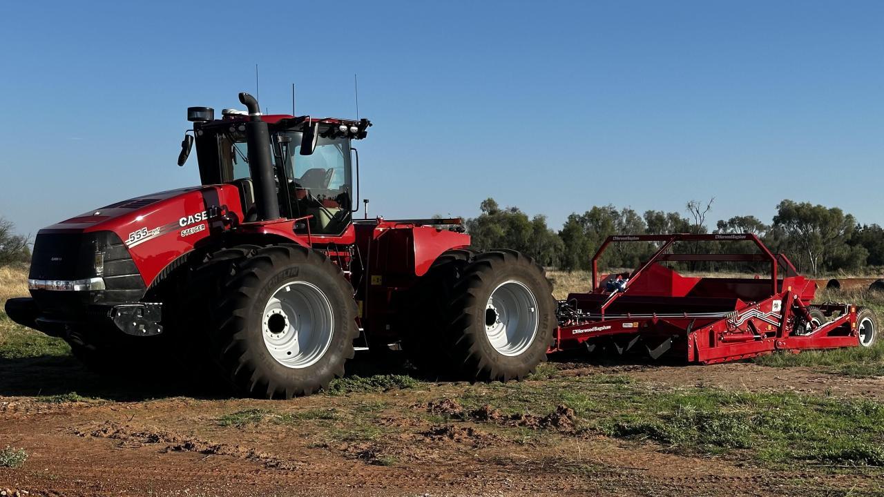 Red farm machinery