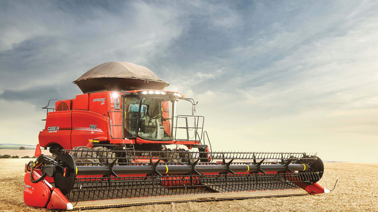 Red farm machinery