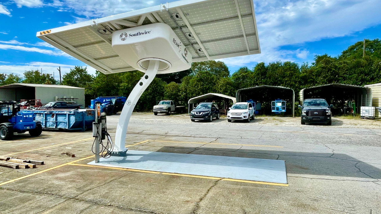 solar powered charging station for cars