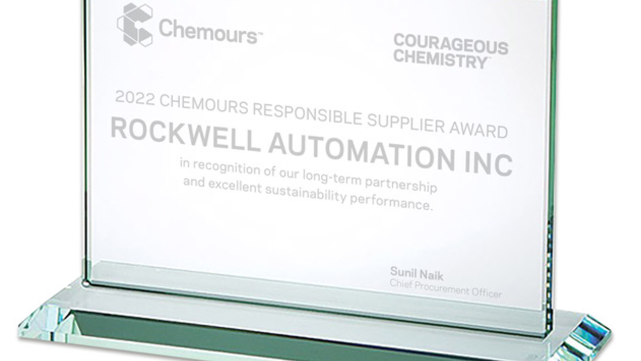 2022 Chemours Responsible Supplier Award