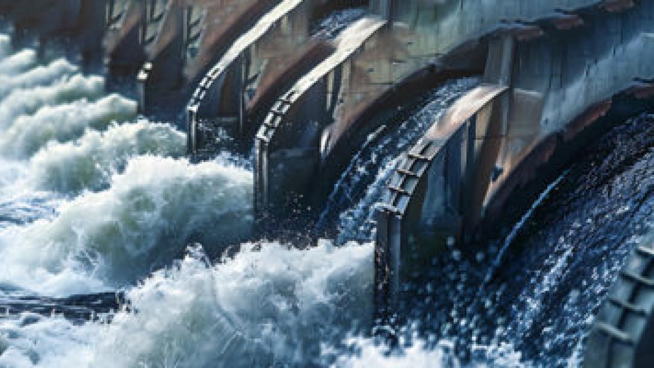 water running through dam