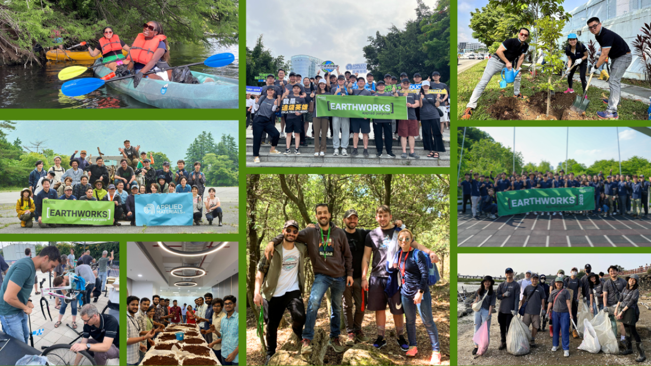 Collage of images of volunteers an co workers in their activities