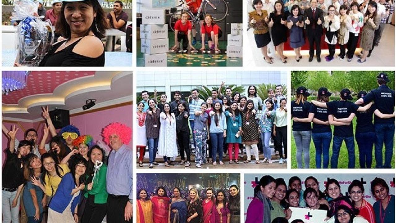 Collage of photos of the author in different groups, activities.
