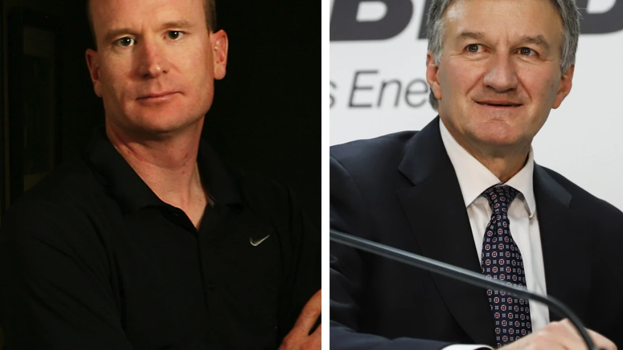 Darren Gee, CEO of Peyto Exploration Development (left), and Enbridge CEO Al Monaco