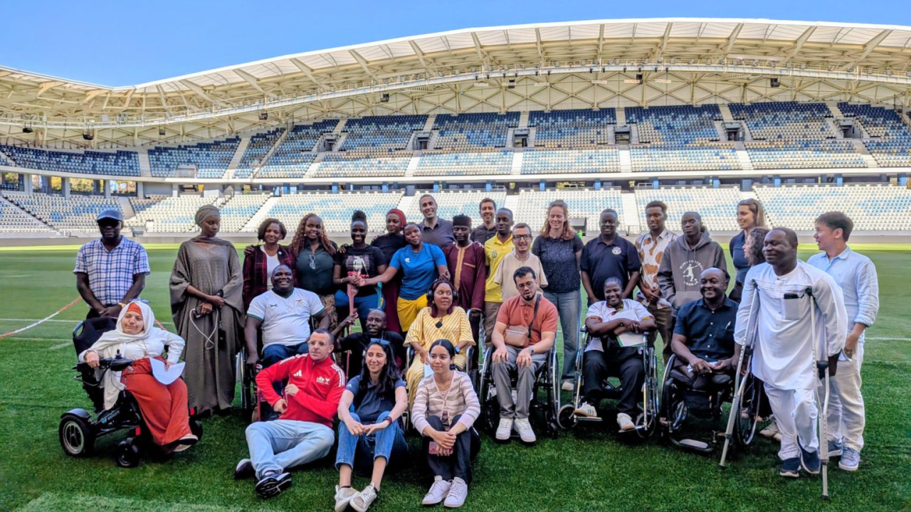 group on athletic field