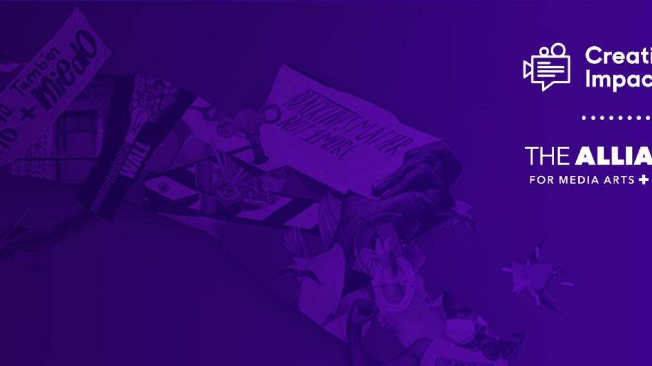Creative Impact Lab and The Alliance for Media Arts + Culture logos over purple image
