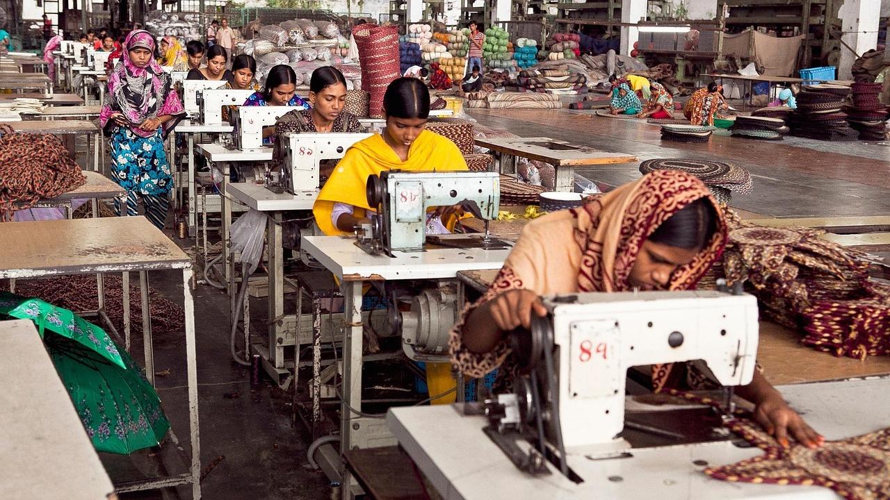 Workers in apparel factory