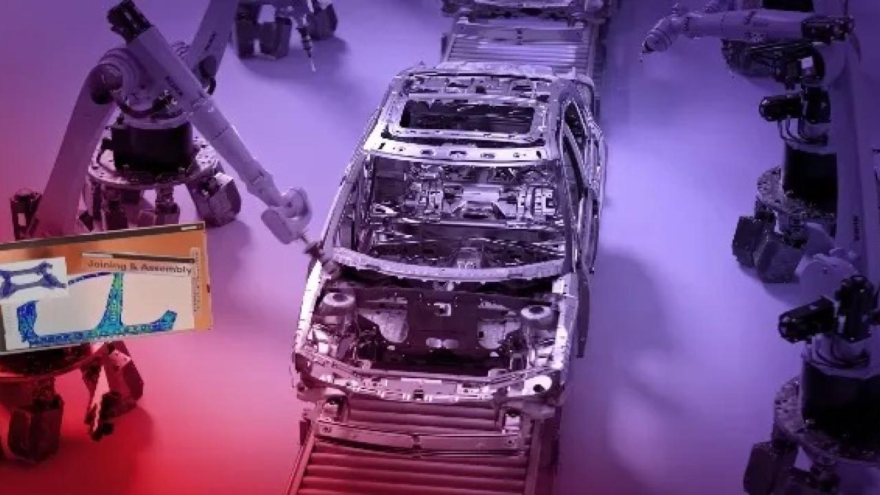 drawing of a car being worked on