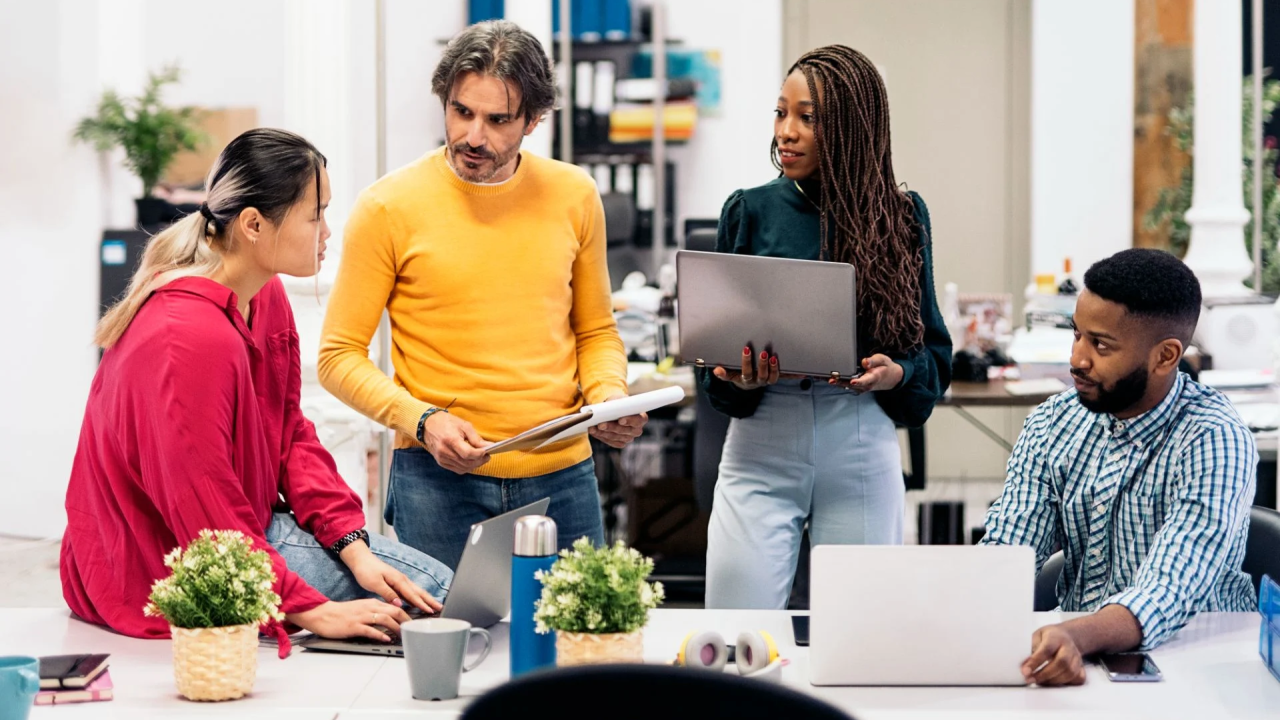 diverse group working together
