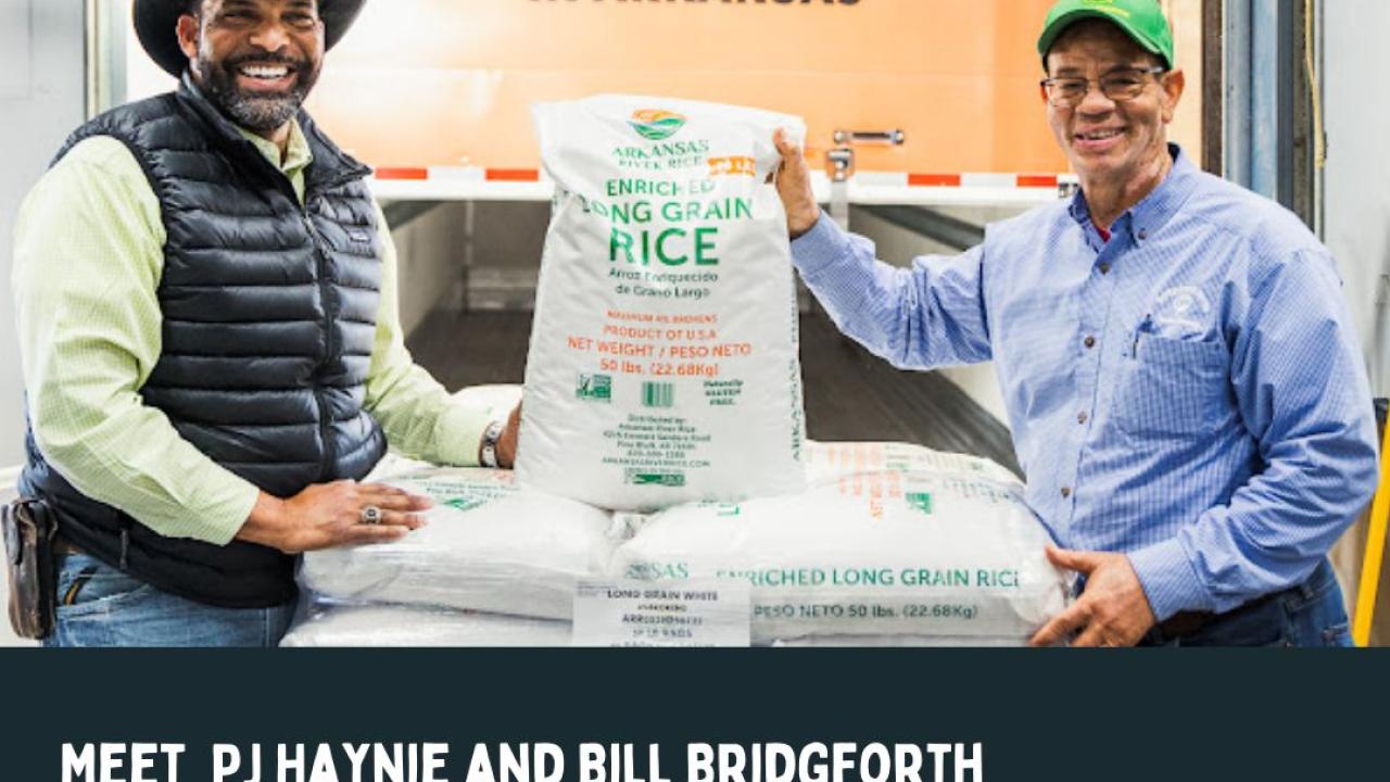 "Meet PJ Haynie and Bill Bridgforth" with image of two people smiling