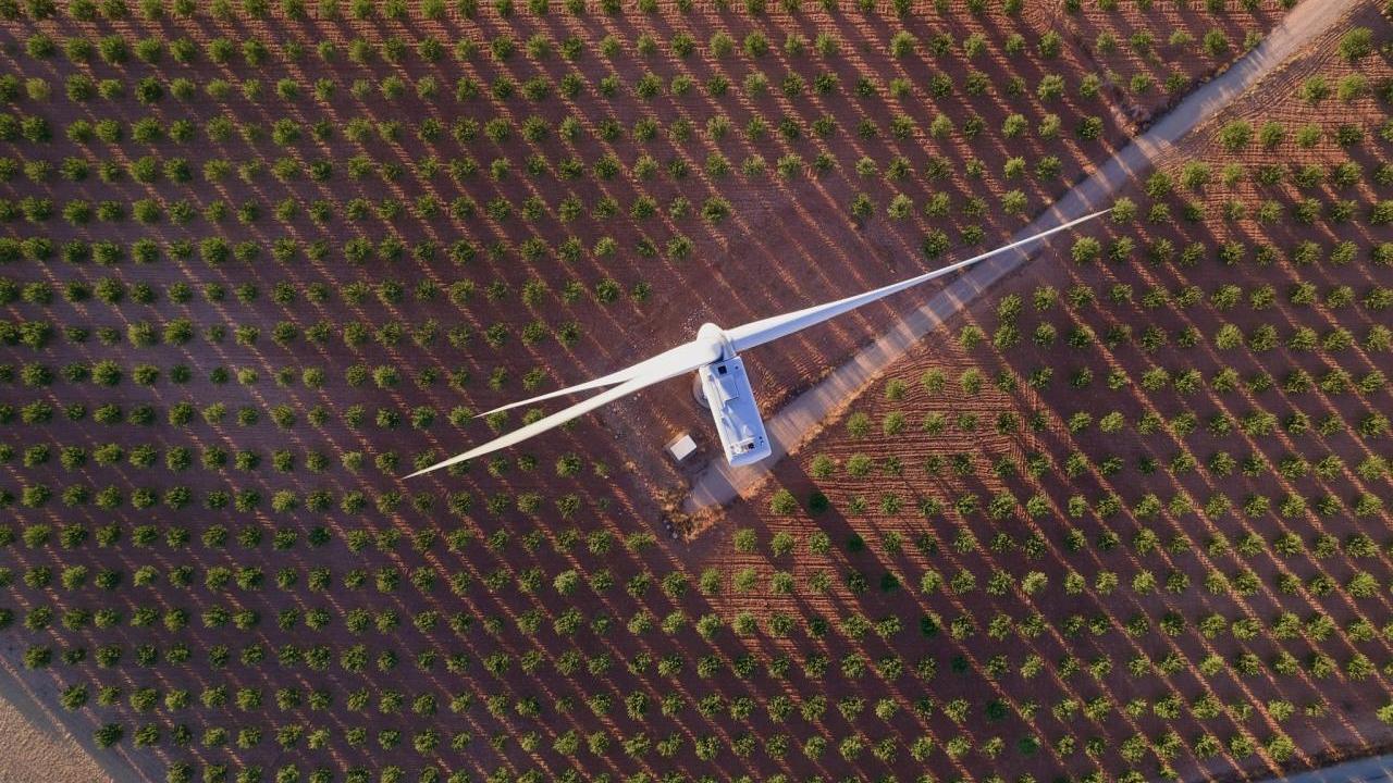 top view of wind turbine
