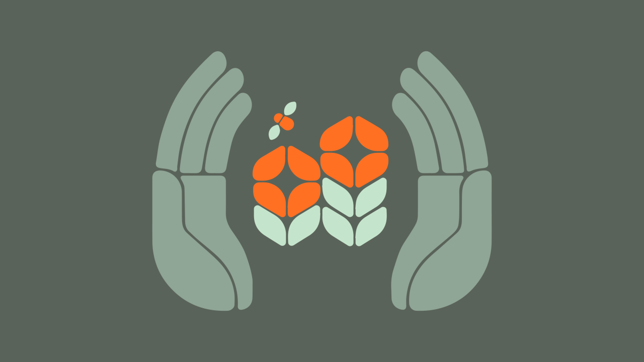 drawing of hands holding flowers