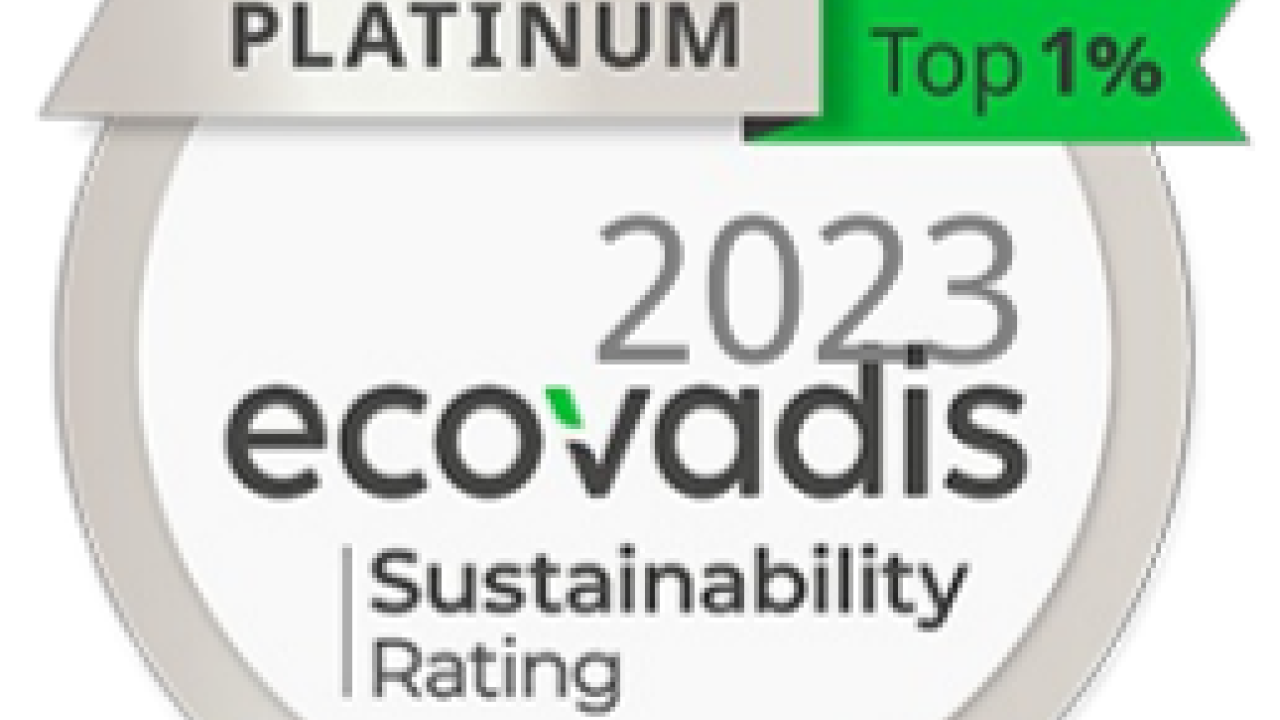 EcoVadis Platinum 2023 Sustainability Rating Award