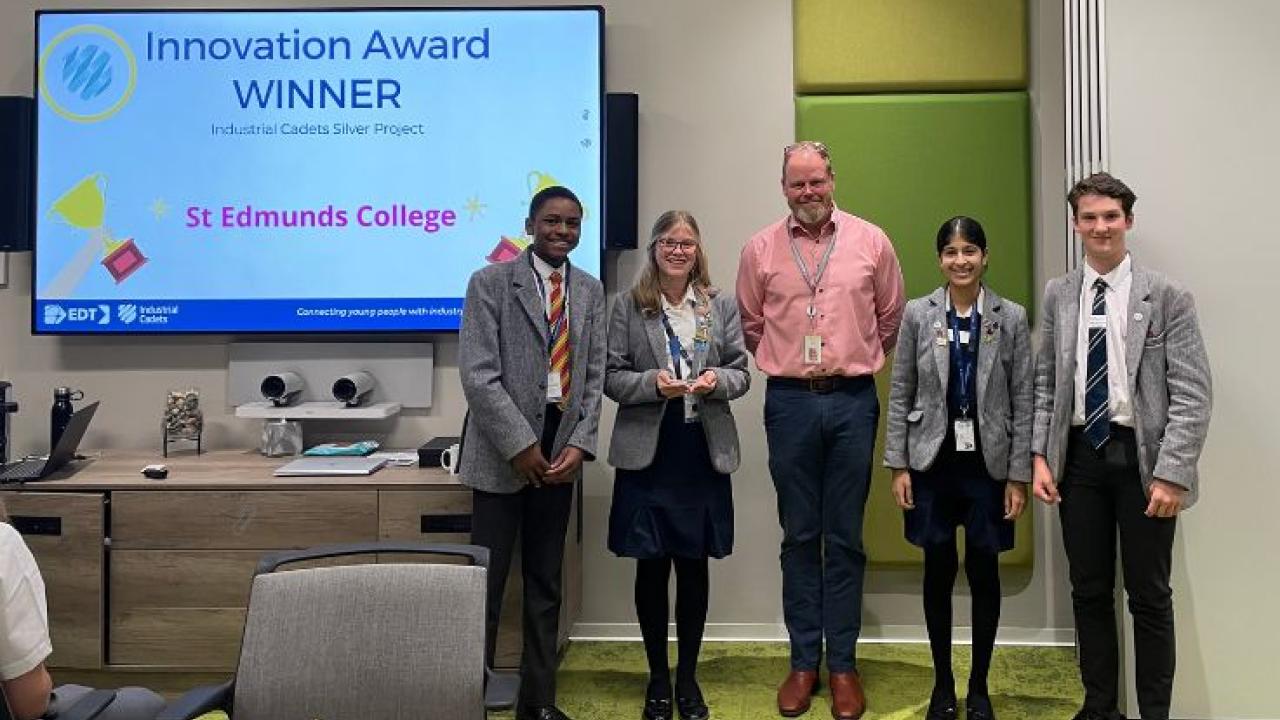 Engineering Development Trust students shown with the Innovation Award winners.