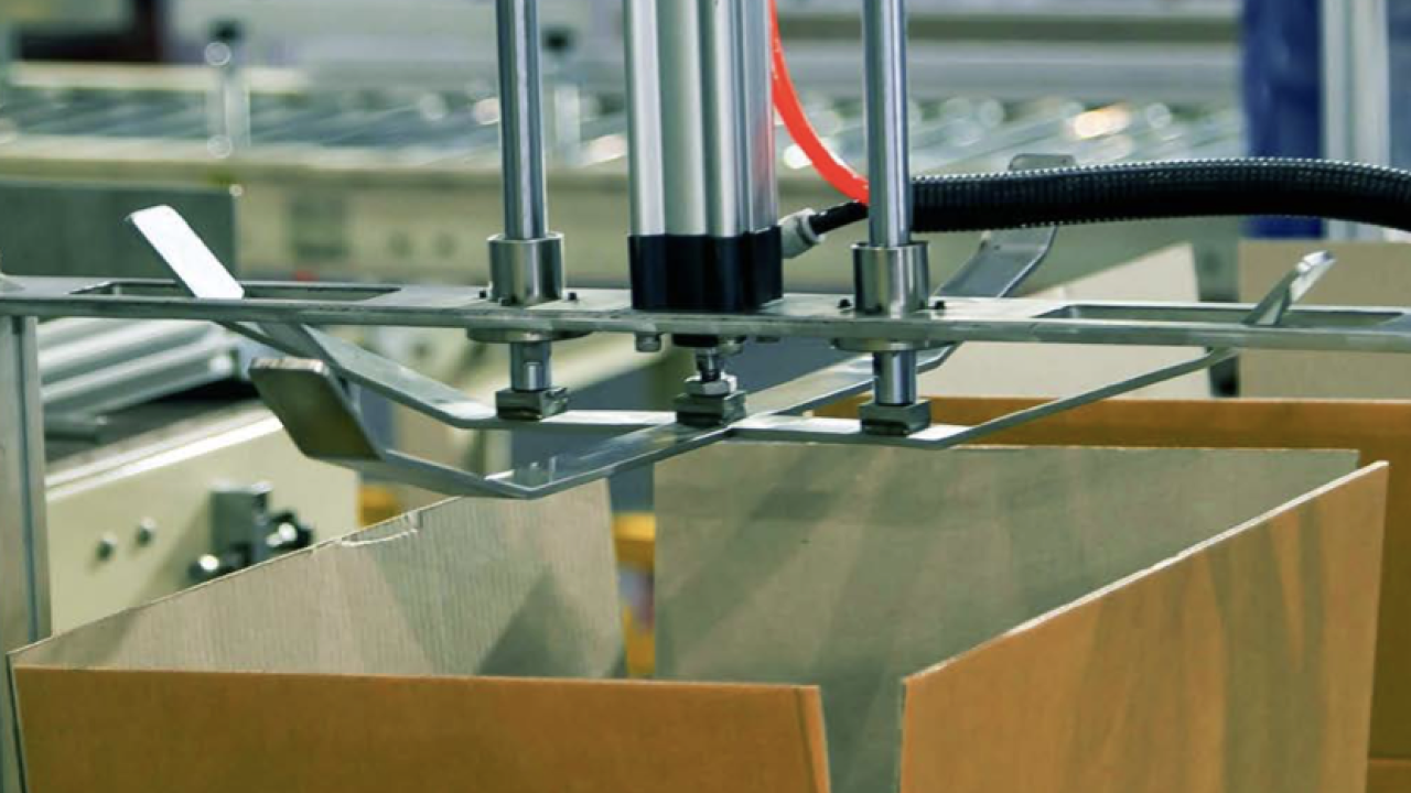 cardboard boxes on a conveyor belt
