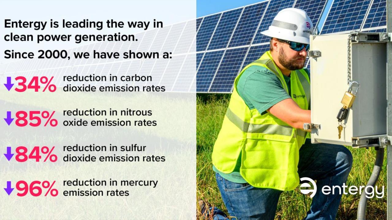 A person in a safety vest working near a solar array