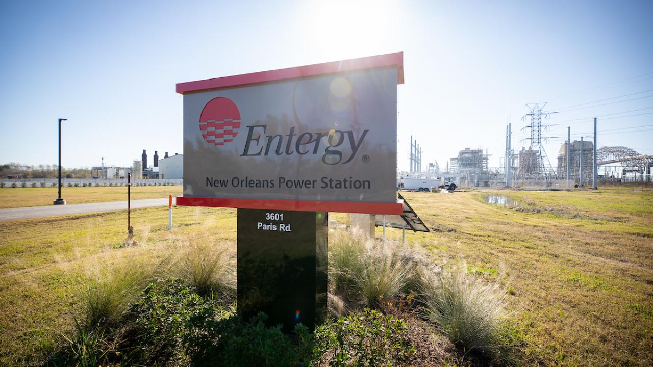 Entergy New Orleans power station sign