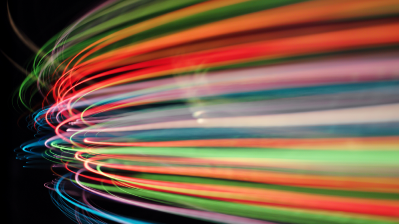 Multi-colored streaks on a black background