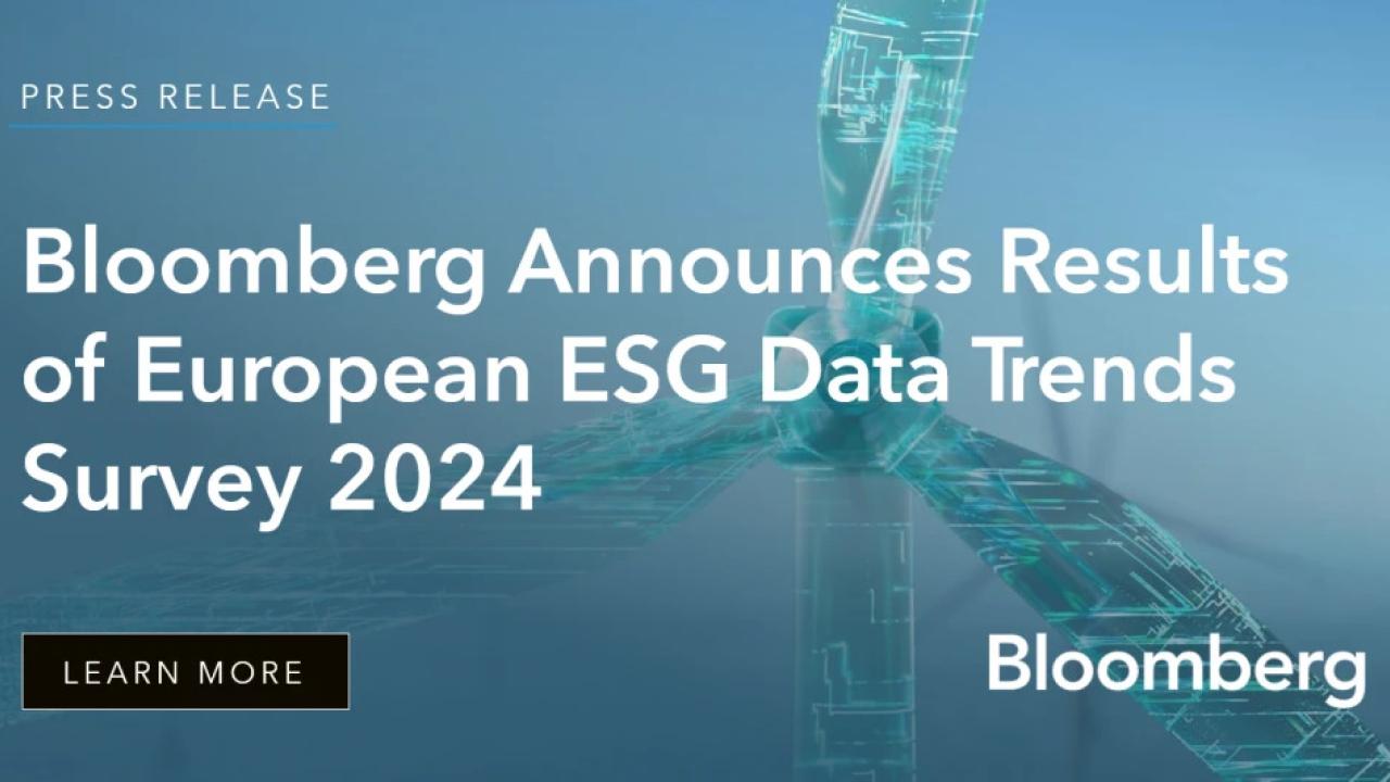 "Bloomberg Announces Reults of European ESG Data Trends Survey 2024"