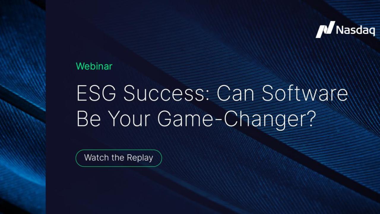 "Webinar. ESG Success: Can Software Be Your Game-Changer?"