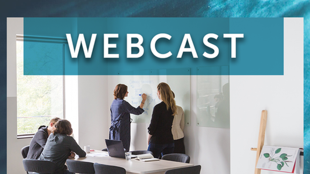 Office meeting, reads: "Webcast"