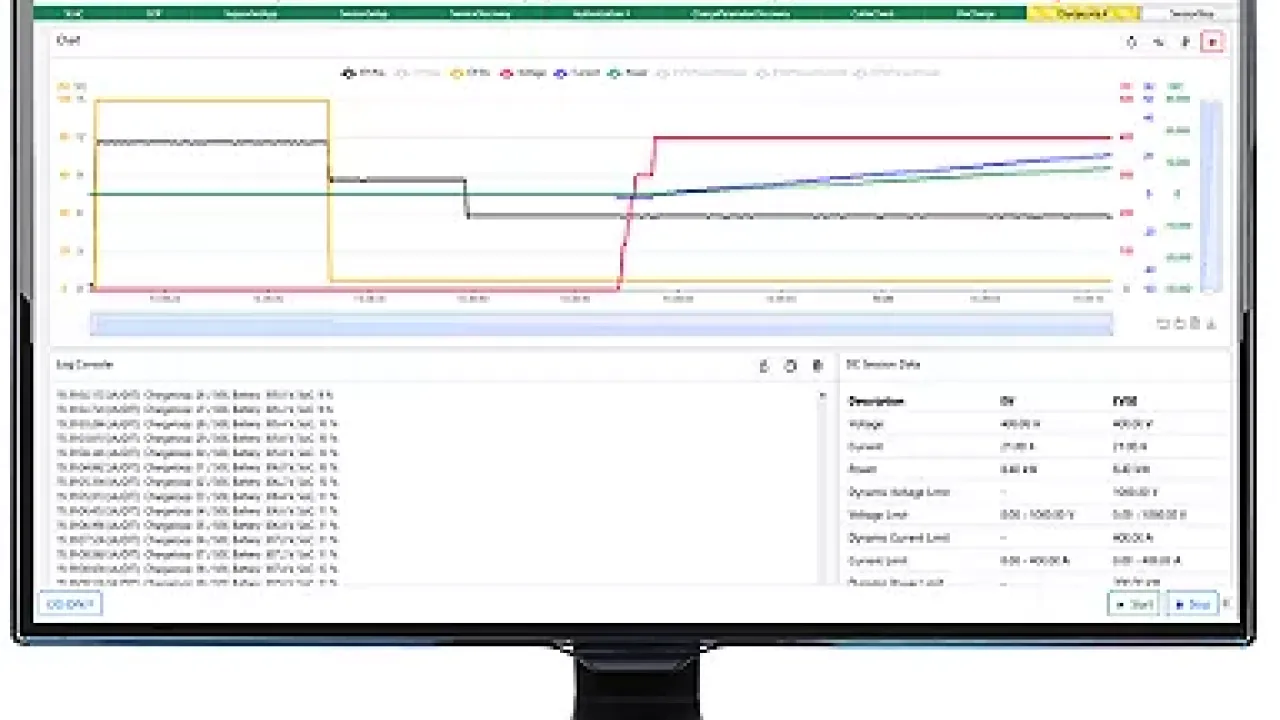 A computer screen open to the Smart Charging Emulation Software.